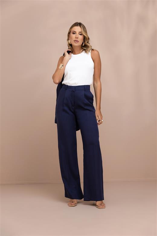 Calça reta alfaiataria Liocel