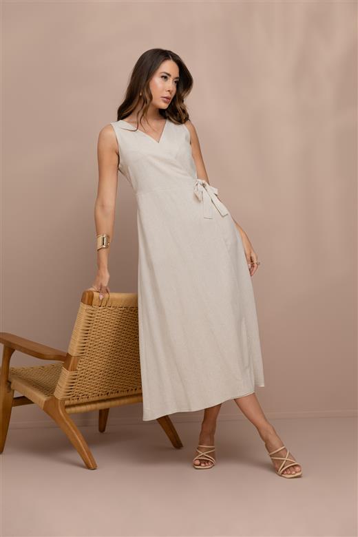 Vestido envelope Linho