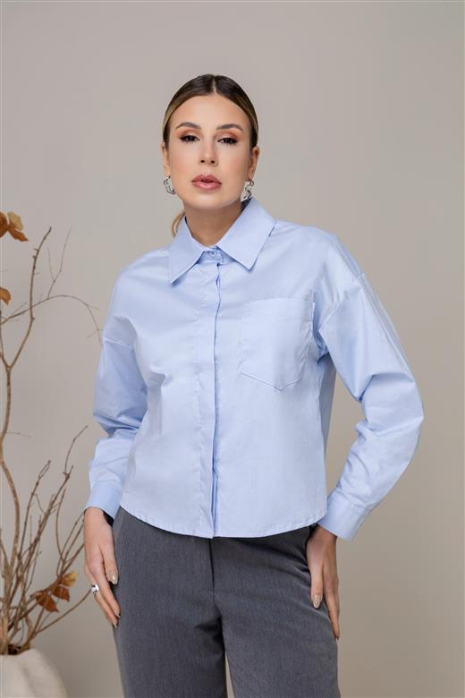 5504 CAMISA CROPPED BOLSO TRICOLINE